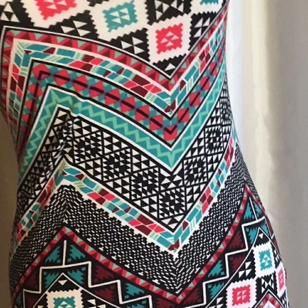Aztec pattern maxi dress open back in medium - Picture 7 of 15